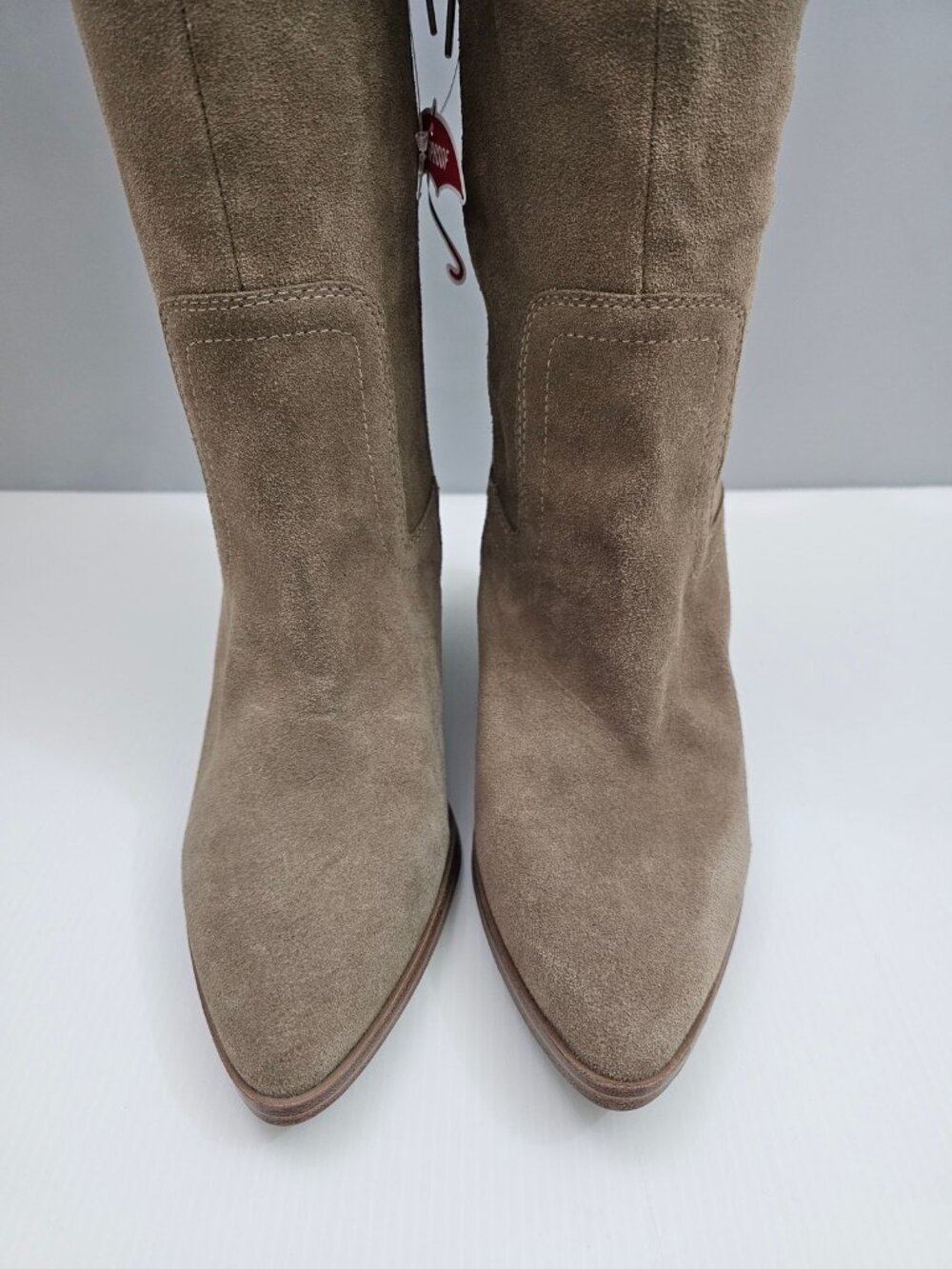 Blondo Windie Waterproof Over The Knee Boots Womens 9 Taupe Suede Block Heel - Picture 7 of 15